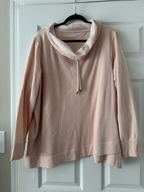 Calvin Klein Performance Women's Light Pink Cowl Neck Pullover Hoodie